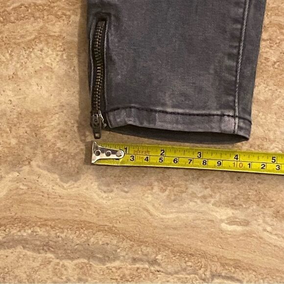 Zara Z1975 Basic Denim Dept Skinny Jeans Gray Women’s Distressed Size 4 Zip Legs - Picture 4 of 9